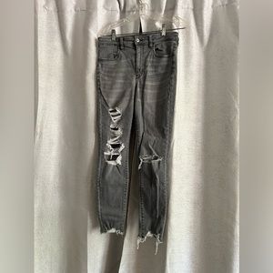 gray super high rise american eagle jeggings